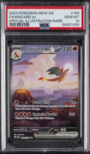 2023 POKEMON MEW EN-151 SPECIAL ILLUSTRATION RARE #199 CHARIZARD EX PSA 10