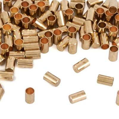 Craftdady 100pcs Brass Cord Ends 2mm Light Gold Column Tassel Cap Cord Link B...