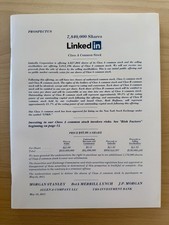 2011 LinkedIn Corporation IPO Final Prospectus Initial Public Offering Rare LNKD