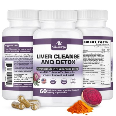 Liver Cleanse Detox & Repair Fatty Supplements 60 Count (Pack of 1) 