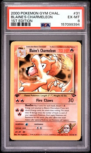 Blaine's Charmeleon (1st Edition) graded PSA 6 for sale on eBay