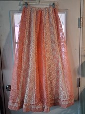 Vintage 70s Prairie Lace Skirt Made in USA Size 9/10 Cottagecore Boho