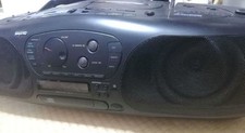 Sanyo Bubble Radio Cassette Player CD Dual Speakers Woofer Used 1990