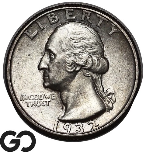 1932-D Washington Quarter, Tough This Nice, Choice BU++ Key Date, Very Nice
