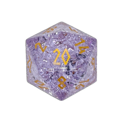 Shattered Amethyst Glass - Boulder  30mm Glass Dice