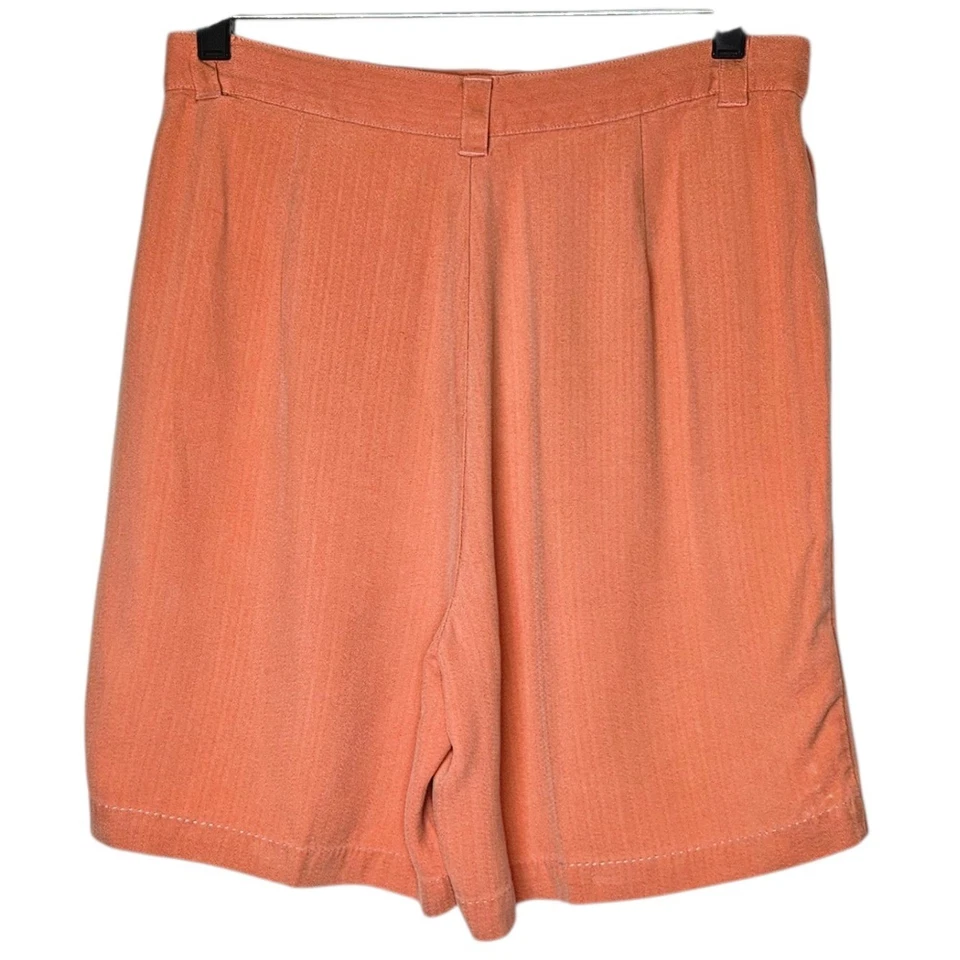 Tommy Bahama Silk Shorts High Waist Pleated Coral Vacation Resort Lightweight 6 - Image 2 of 4