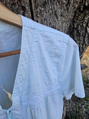 Croft Barrow House Dress Small Seersucker Front Zip Set Of Two Robe duster Mumu - Picture 7 of 13