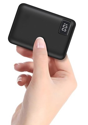 Leichte Powerbank 10000mAh, Mini tragbares externes Ladegerät mit schwarz 