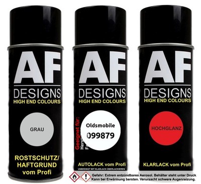 Spraydose Set für Oldsmobile 099879 Opaque White Autolack Klarlack Grundierung S