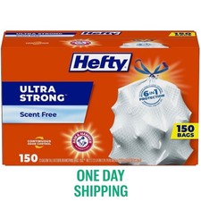 Hefty Ultra Strong Kitchen Trash Bags 13 Gallon 150ct Drawstring Heavy Duty