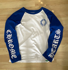Chrome Hearts Raglan Long Sleeve Graphic Logo Tee Whiteblue Mens Size S Chrome Hearts Raglan Long Sleeve Graphic Logo Tee Whiteblue Mens Size S
