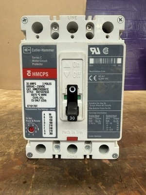 Cutler-Hammer HMCPS030H1C, HMCPS Series C Motor  Circuit Protector, 30Amps