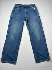 Carhartt Mens FR Flame Resistant Carpenter Jeans 34x34 Blue Denim CAT 2 Workwear