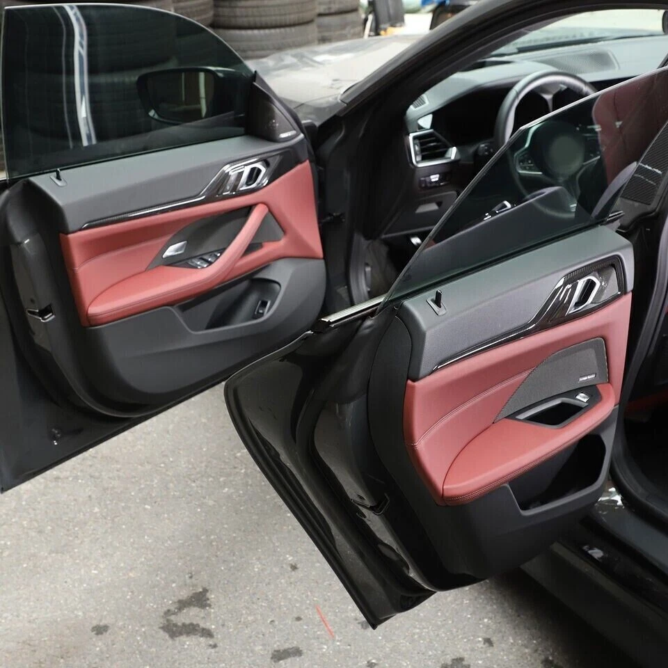 Cubierta de moldura de panel de puerta de fibra de carbono real para BMW 430i M440i Gran Coupé G26 22-24 Foto 2 de 4