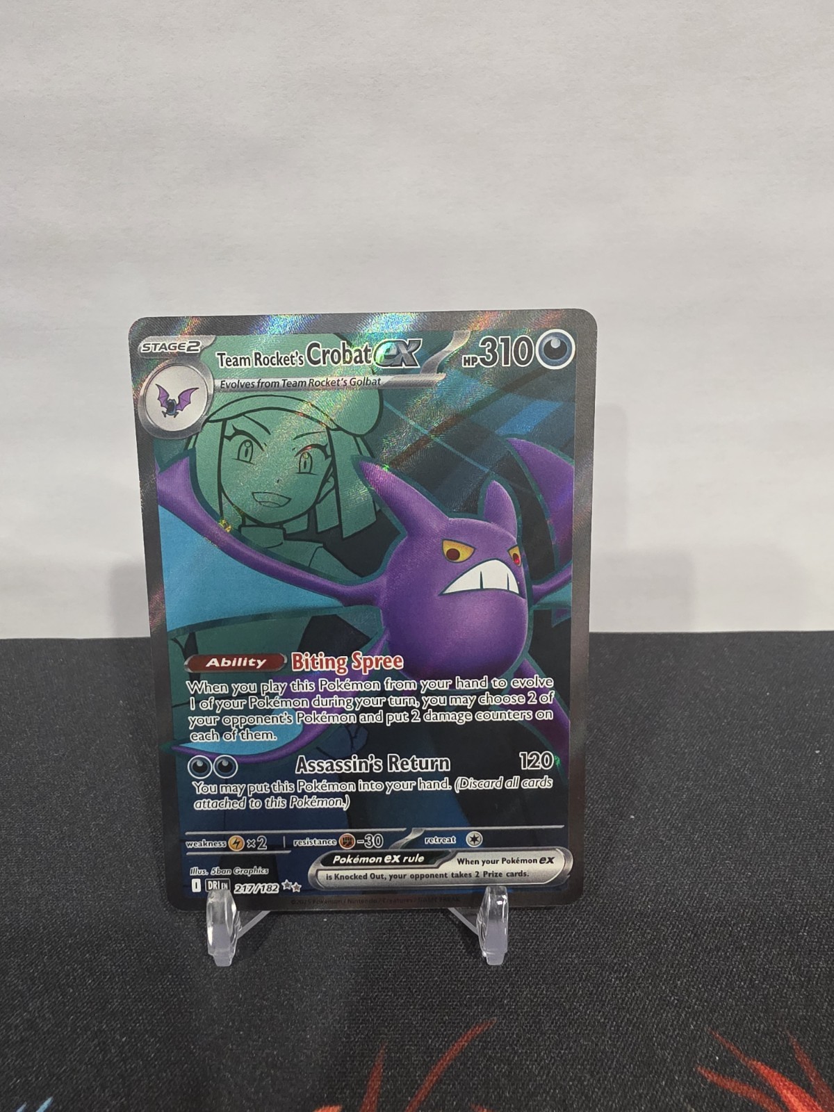 Team Rocket's Crobat ex Holo Ultra Rare SV10: Destined Rivals 217/182 NM