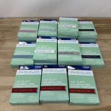 Lot of 18 Brother P-touch Embellish Tape 1/2" Satin Ribbon Blk Gold Red