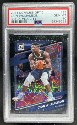 2021-22 Panini Donruss Optic Zion Williamson Black Velocity Prizm #/39 PSA 10