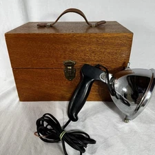 VTG Railroad? Homemade Handheld Spotlight In Wood Box ~ UNTESTED ~ SHIPS FAST!!!