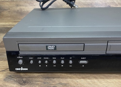 CineVision DVR1000 VCR lettore DVD/VHS registratore combo vintage argento testato funziona - Foto 2 di 10