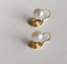 1 Pair Clip on 6mm Freshwater Pearl Earring No Pain Free Clip on Design