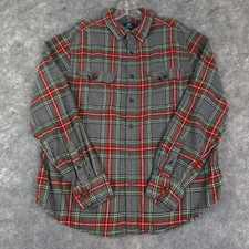 George Shirt Mens Large Multicolor Plaid Flannel Long Sleeve Button Up Outdoor