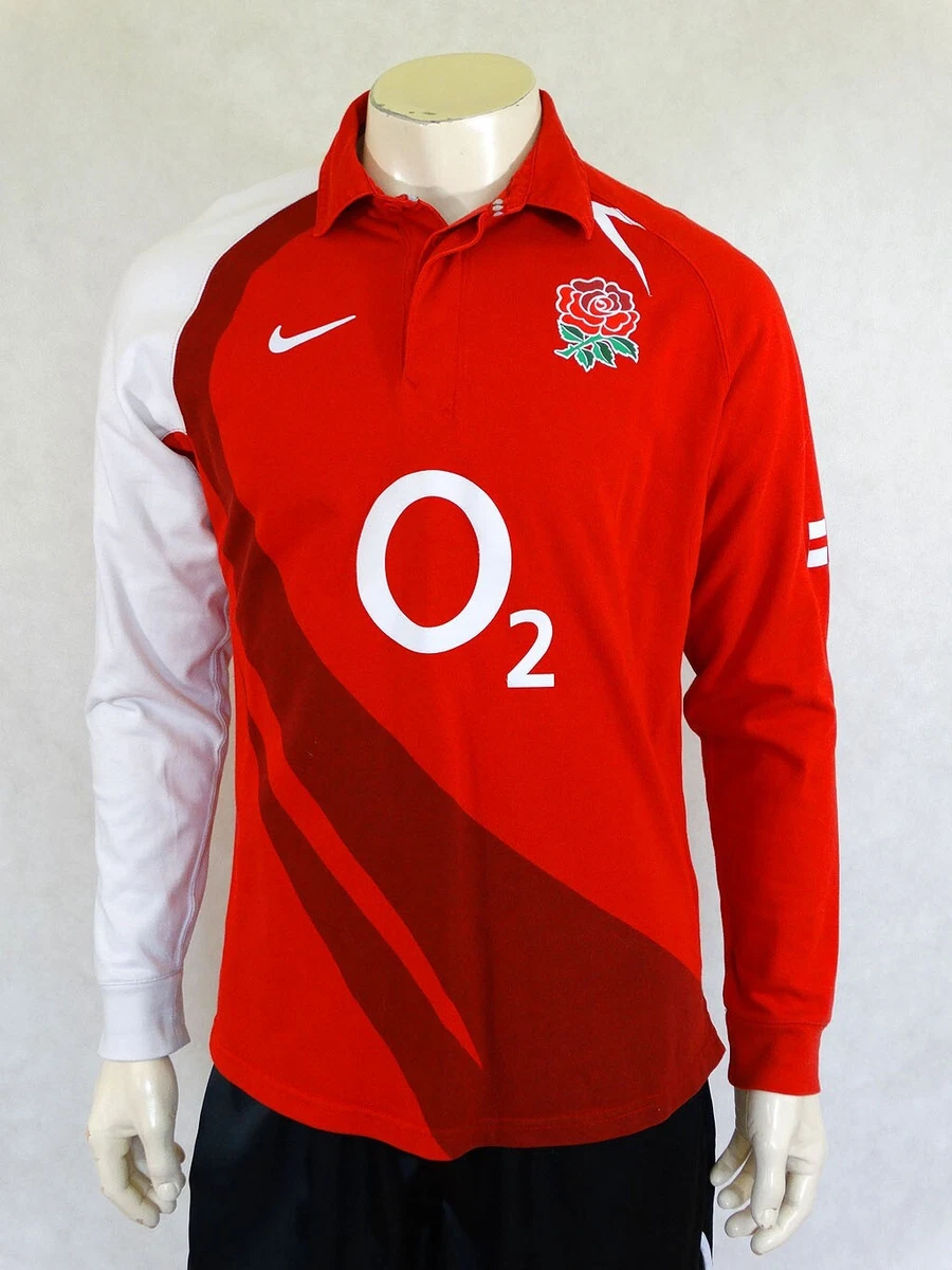 Camiseta deportiva de rugby England Away O2 2007 2008 Nike L manga larga