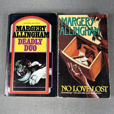 Margery Allingham Lot 2 Vintage Paperback Books ~ No Love Lost & Deadly Duo