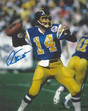 DAN FOUTS SAN DIEGO CHARGERS SIGNED AUTHENTIC 8X10 PHOTO C w/COA NFL LEGEND 