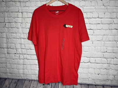 PUMA Men s Red Short Sleeved Lucky 8 Envelope Logo T-Shirt Size Large NWT