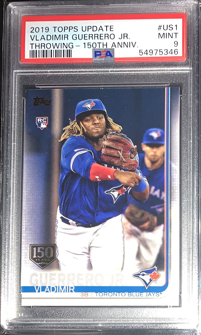 2019 Vladimir Guerrero Jr Topps Update 150th Anniversary #US1 Throwing RC PSA 9