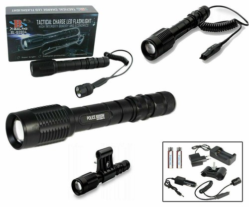 TORCIA 50000 LUMEN TATTICA/MILITARE X FUCILE LED T6 RICARICABILE ZOOM BL-Q2804 - Foto 2 di 6