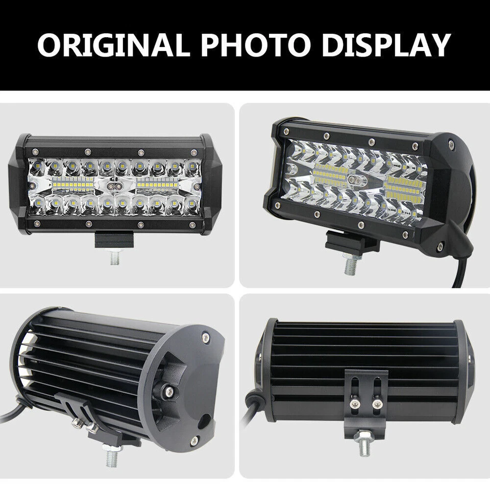 4x 7 pulgadas 916W LED Barra de luces de trabajo Lámpara de conducción todoterreno 4x4 ATV Spot Flood SUV 6" Foto 4 de 4
