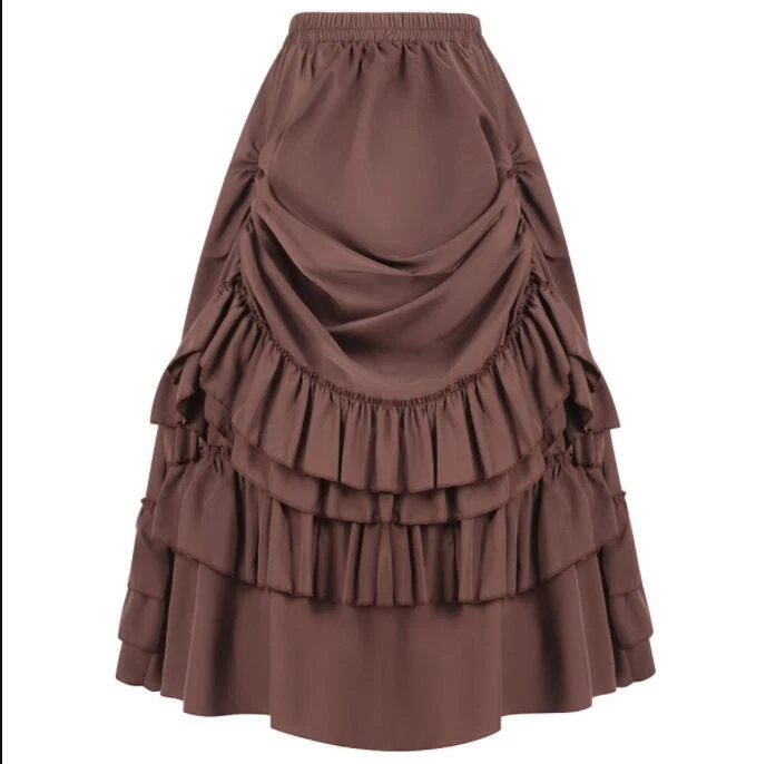 Mujer Falbala Cordón Medieval Victoriano Gótico Falda Disfraz Helloween 0092 Foto 4 de 4