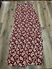 T & Company Dress, Women's Size Small, Red White, Floral, Sleeveless, Maxi