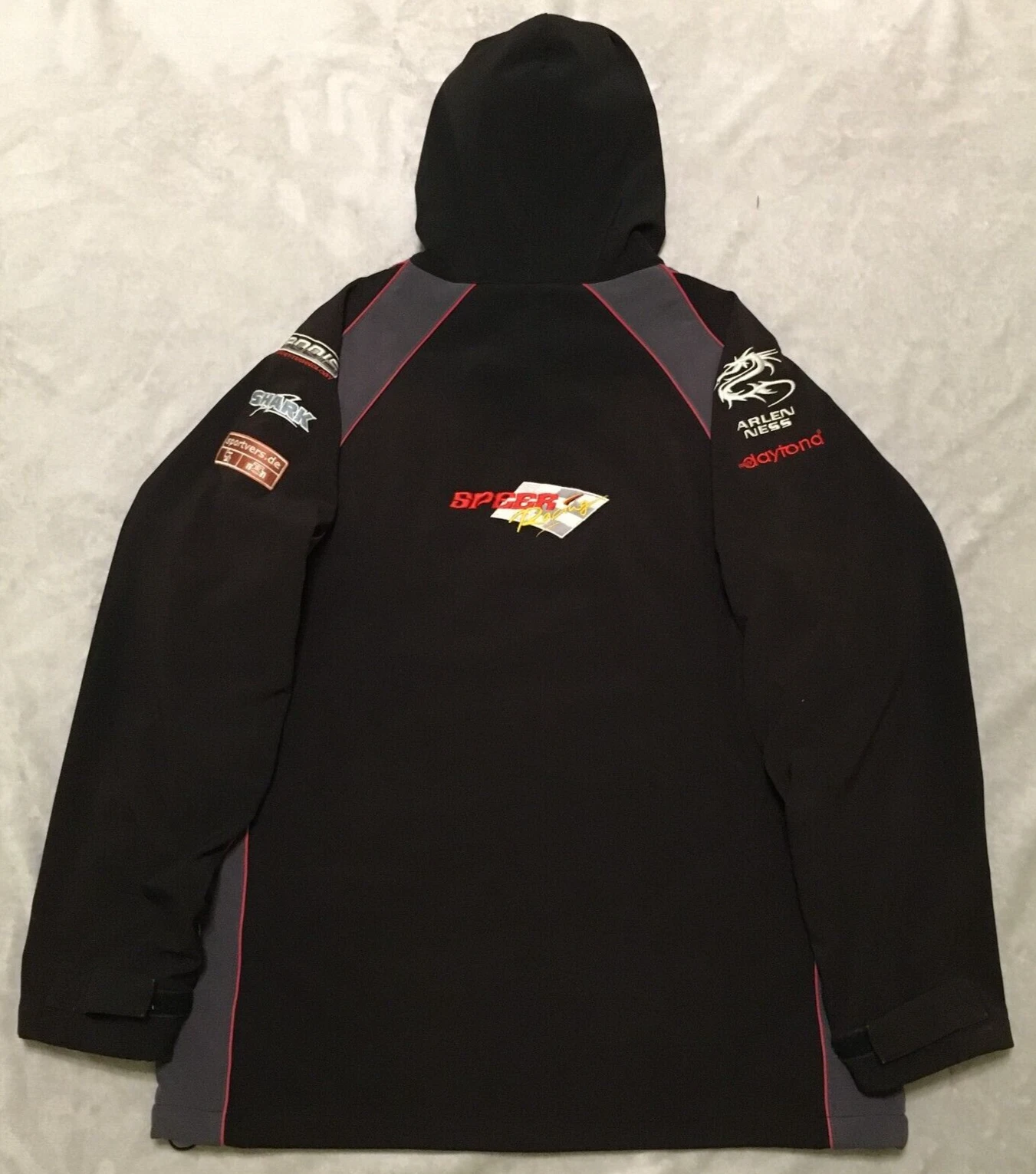 Speer Racing elf Arlen Ness RARE mens Black Motorsport Softshell Jacket size L image 8