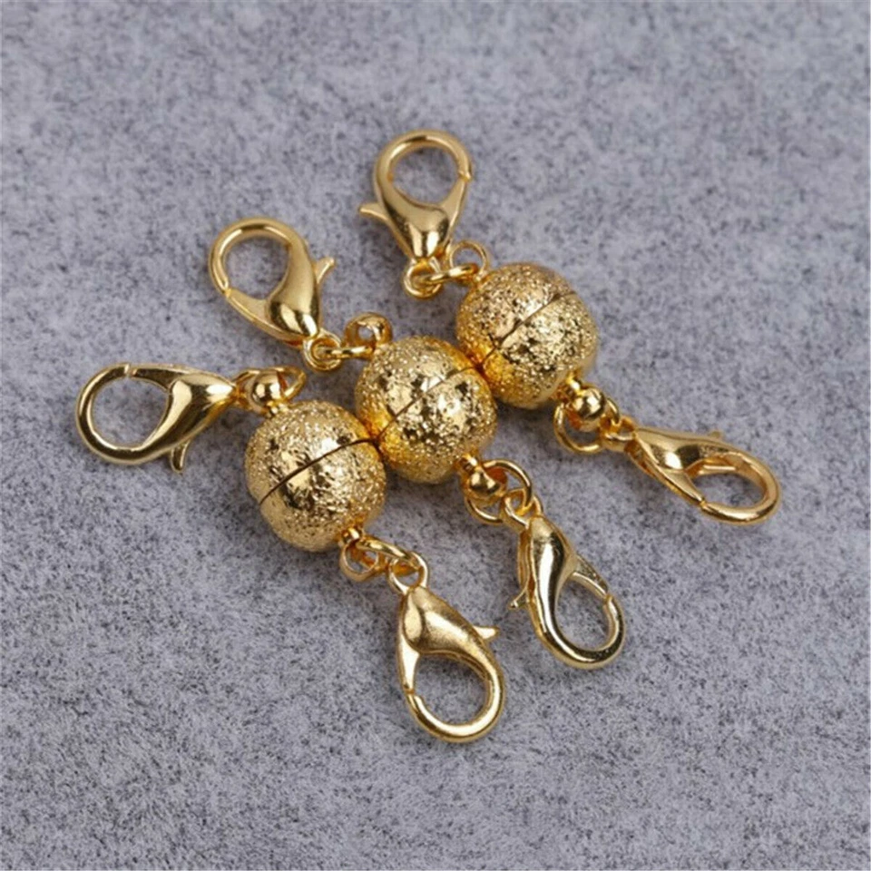 3/8PCS Magnetic Extender Lobster Clasps Hooks For Jewelry Making Ball Two Part - Image 2 of 4