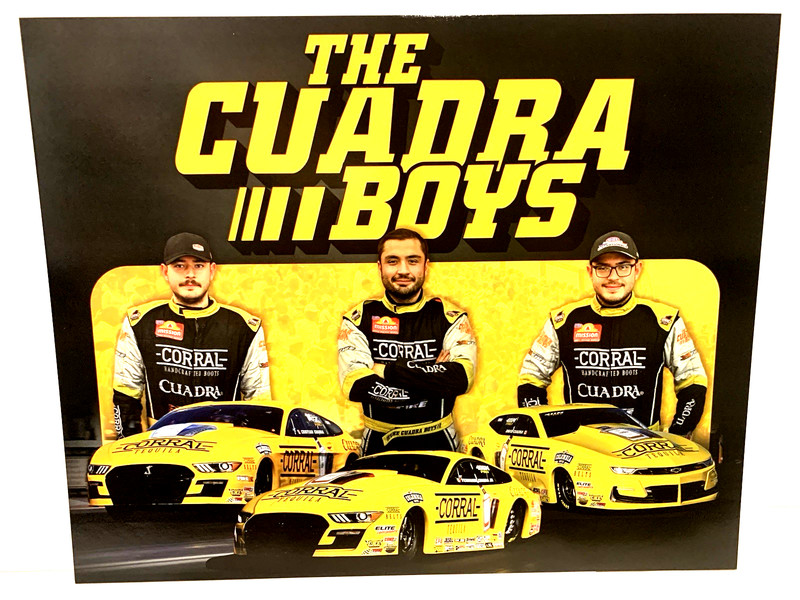 2025  THE 3 CUADRA BROTHERS CORRAL NHRA PRO STOCK CAR DRAG RACING POSTCARD ZMAX