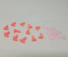 12 pcs VTG Zim's Pink 13mm H-Type Plastic Safety Animal Nose Craft Crochet Toy