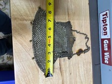 Antique Early 20thC Art Nouveau German Silver Floral Repousse Mesh FLAPPER PURSE