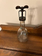Vintage Collectible Source Parot Glass Bottle Metal Cork