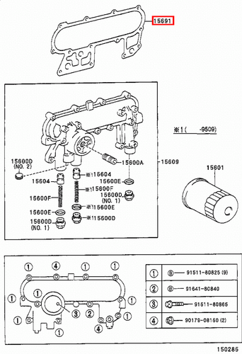 Genuine Hilux LN107 LN106 LN105 2L 3L Oil Filter Bracket Cooler Cover Gasket - Picture 11 of 20