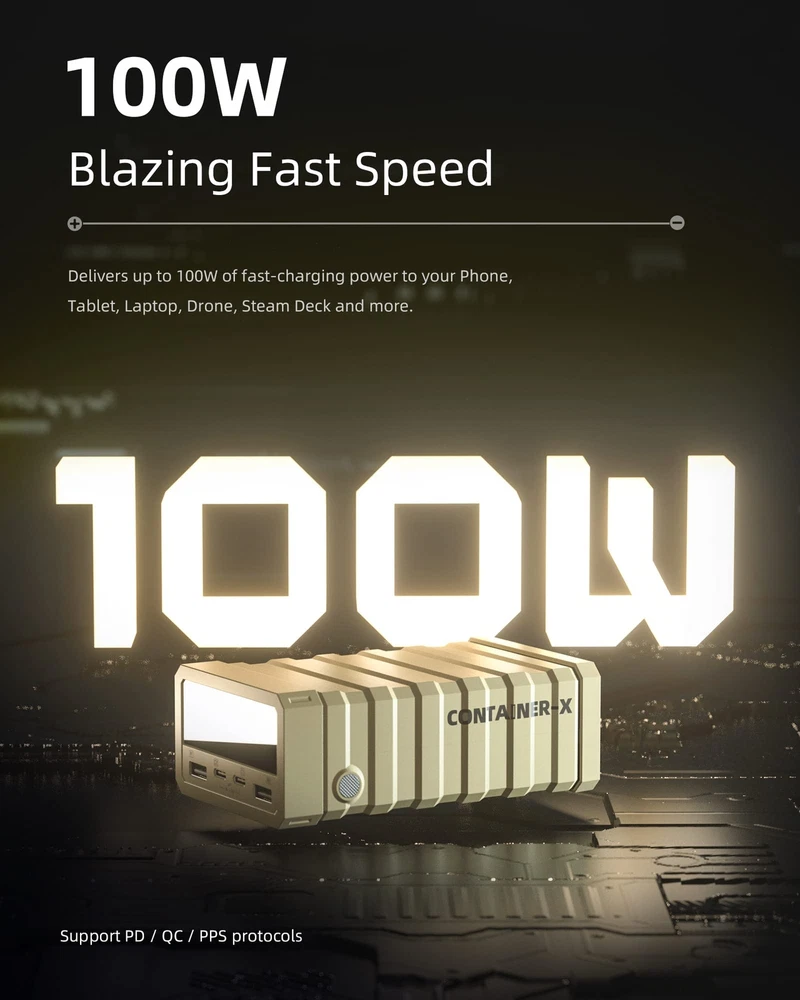 100W 26800mAh Power Bank with USB-C Fast Charging for Laptops