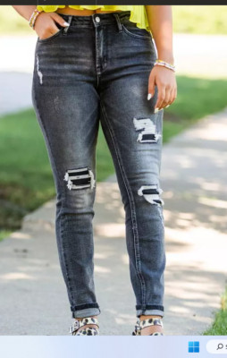 BRIDGE BY GLY MISSES SIZE 27 WASHED BLACK CURVY HIGH RISE SKINNY JEANS