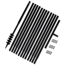 NNEVL Ground Drill with Handle 80 mm with Extension Tube 13 m Steel
