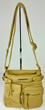 Montana West Select Crossbody Bag Small Tan Multi Pocket Single Adjustable Strap