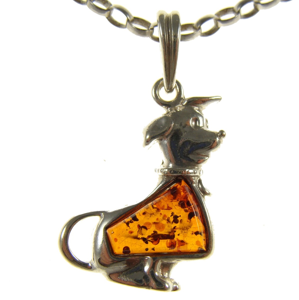 Pendentif Femme En Ambre Naturel Et Argent 925 - Sans Chaîne - Dimensions 27x13x5 Mm - Neuf Avec étiquettes