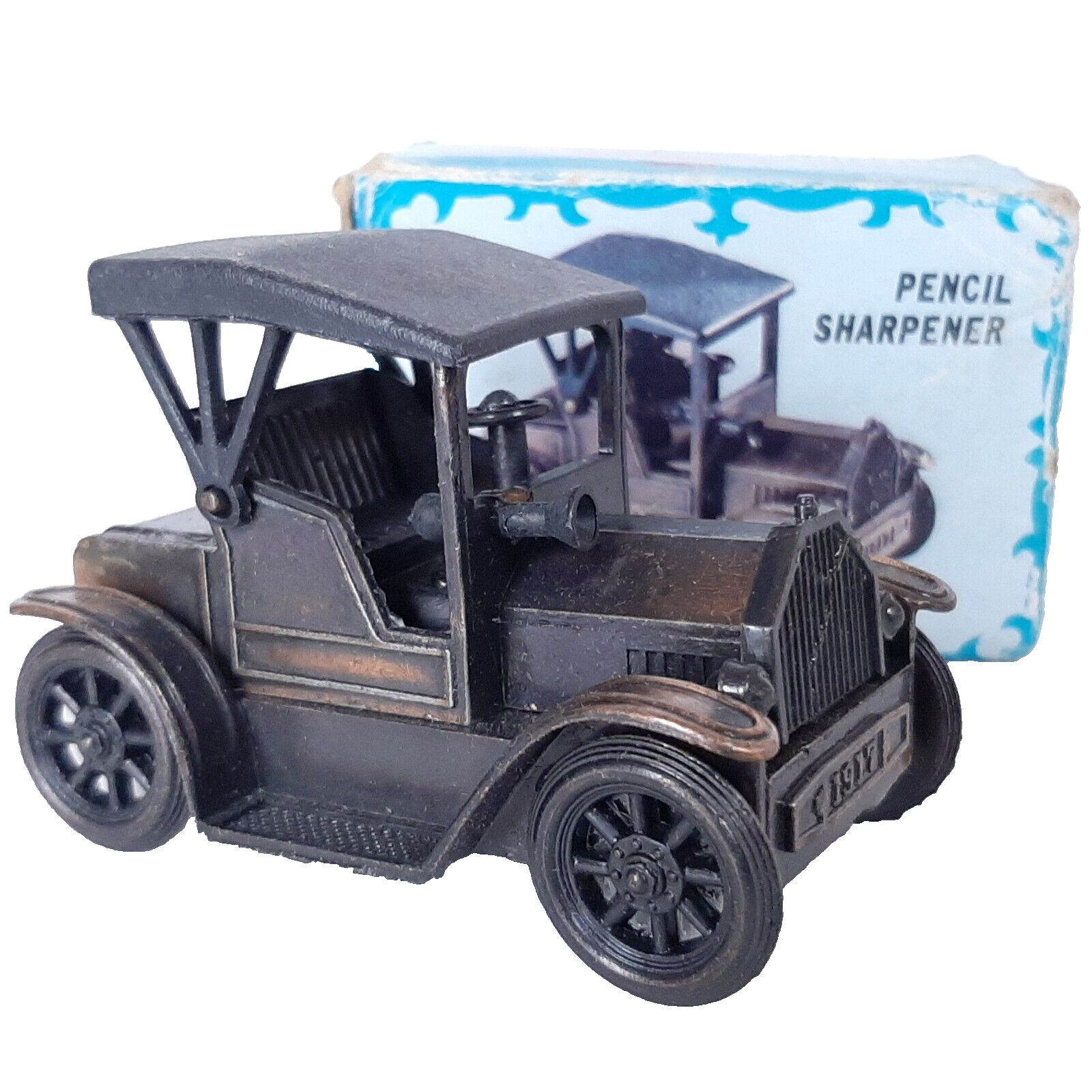 Die Cast Metal Miniature Antique Car Automobile Pencil Sharpener #9613 With Box