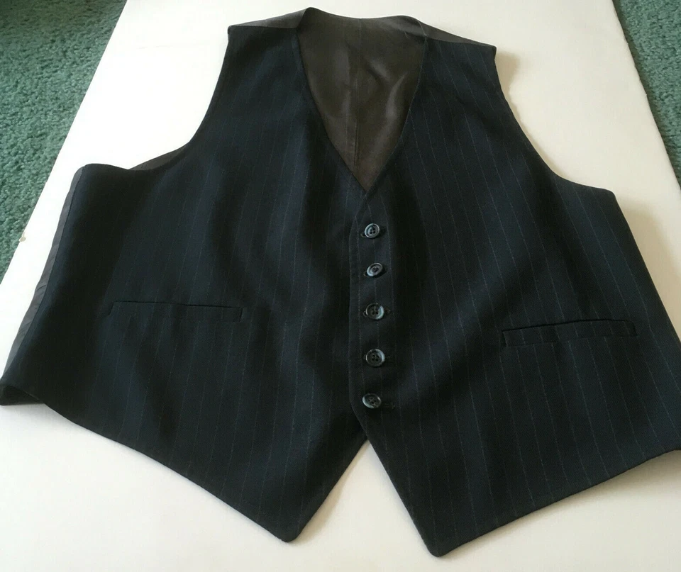 Chaleco traje vintage plástico botón delantero rayas Foto 2 de 4