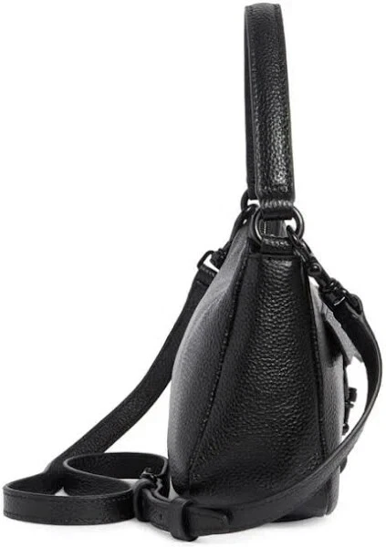 NUEVO Bolso de Hombro Rebecca Minkoff Megan Mini Cuero NEGRO / 100% AUTÉNTICO Foto 2 de 4
