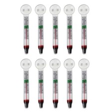 10pcs Floating Aquarium Thermometer with Suction Cup Temperature Measuring Tool
